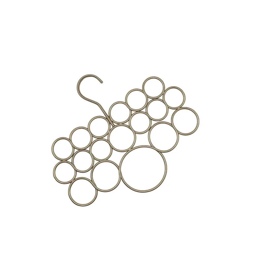iDesign Scarf Holder 18 Ring Hanging Closet Organizer Champagne Tie Belt Rack